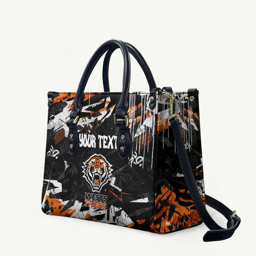 Personalized Wests Tigers Leather Bag Graffiti Grunge Abstract Urban Street Style Design