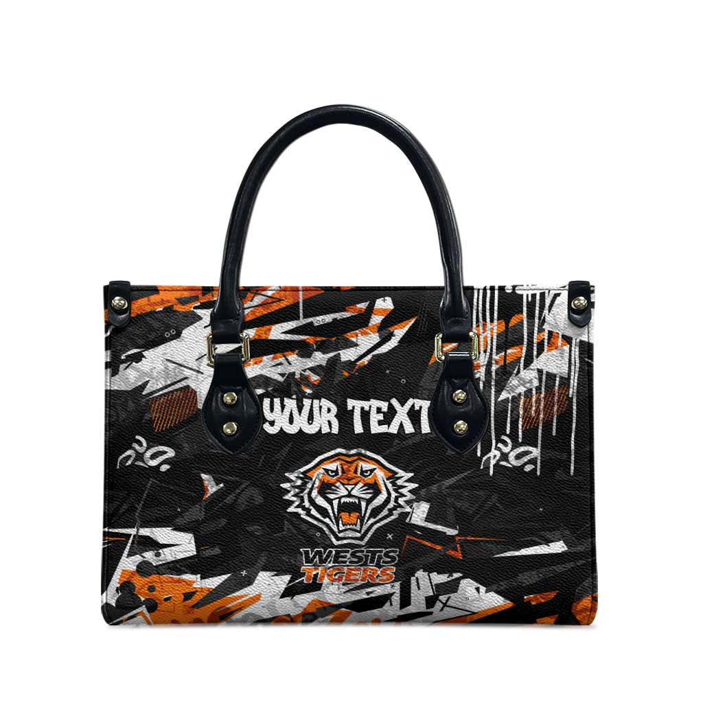 Personalized Wests Tigers Leather Bag Graffiti Grunge Abstract Urban Street Style Design