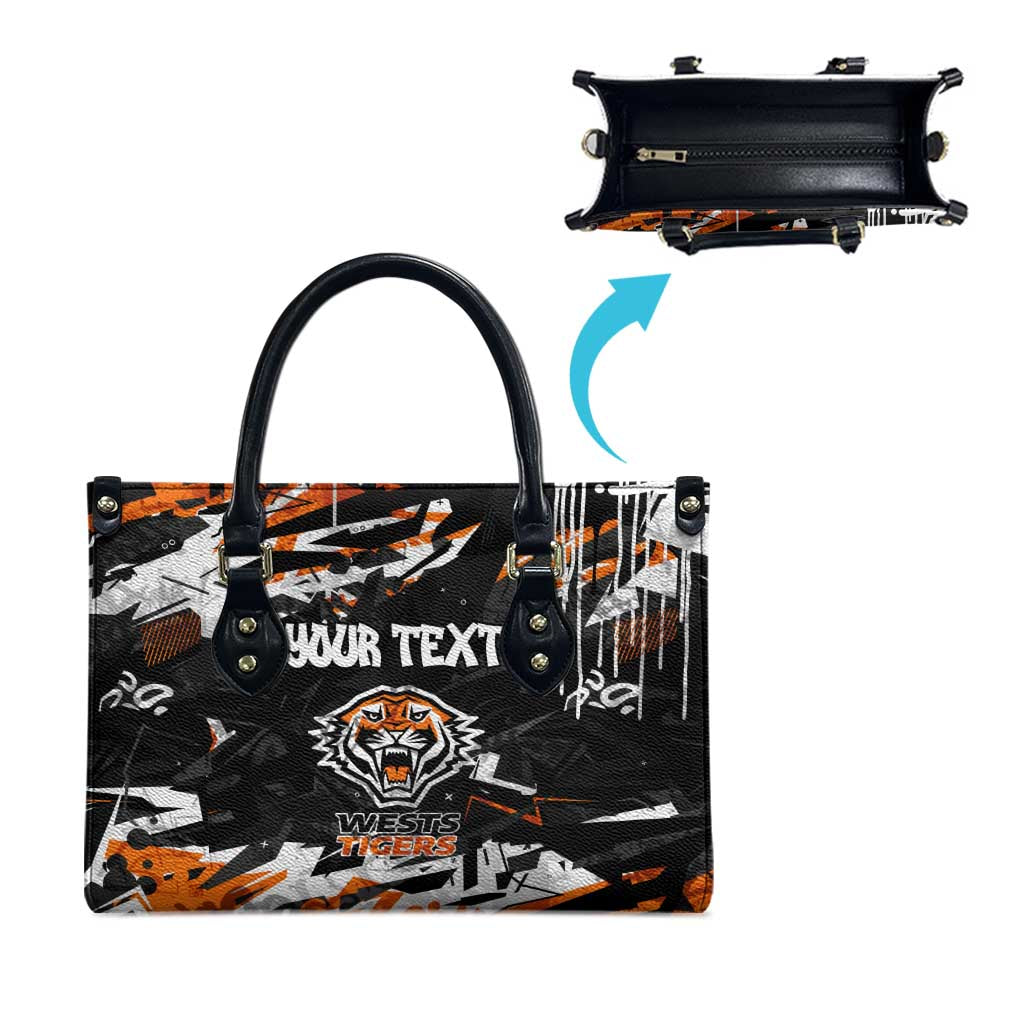 Personalized Wests Tigers Leather Bag Graffiti Grunge Abstract Urban Street Style Design