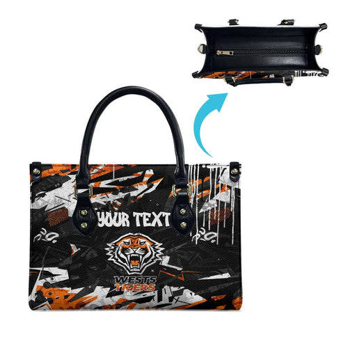 Personalized Wests Tigers Leather Bag Graffiti Grunge Abstract Urban Street Style Design