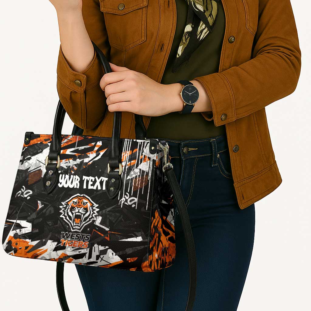 Personalized Wests Tigers Leather Bag Graffiti Grunge Abstract Urban Street Style Design
