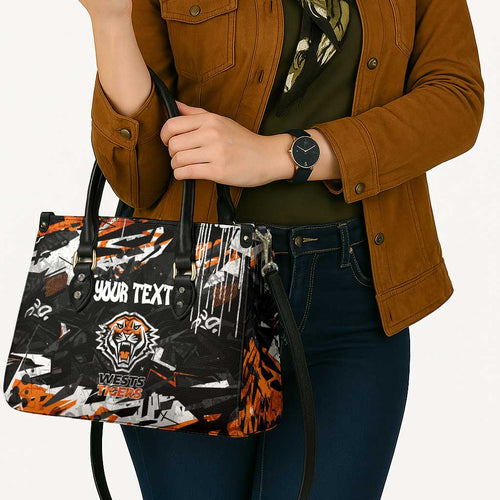 Personalized Wests Tigers Leather Bag Graffiti Grunge Abstract Urban Street Style Design