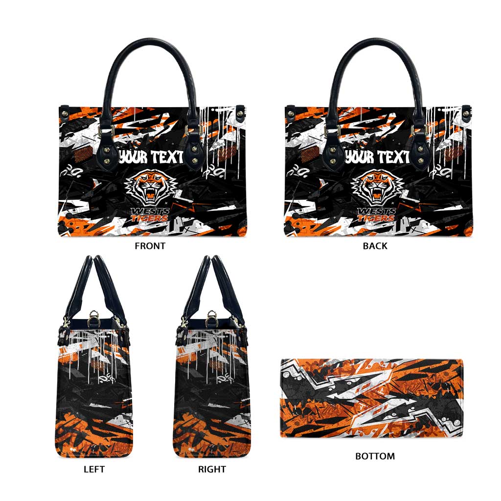 Personalized Wests Tigers Leather Bag Graffiti Grunge Abstract Urban Street Style Design