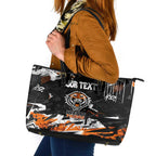 Personalized Wests Tigers Leather Tote Bag Graffiti Grunge Abstract Urban Street Style Design