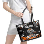 Personalized Wests Tigers Leather Tote Bag Graffiti Grunge Abstract Urban Street Style Design