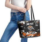 Personalized Wests Tigers Leather Tote Bag Graffiti Grunge Abstract Urban Street Style Design