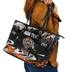 Personalized Wests Tigers Leather Tote Bag Graffiti Grunge Abstract Urban Street Style Design