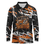 Personalized Wests Tigers Long Sleeve Polo Shirt Graffiti Grunge Abstract Urban Street Style Design