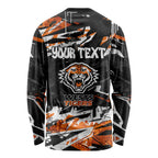 Personalized Wests Tigers Long Sleeve Shirt Graffiti Grunge Abstract Urban Street Style Design