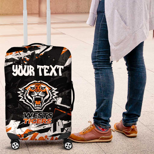 Personalized Wests Tigers Luggage Cover Graffiti Grunge Abstract Urban Street Style Design