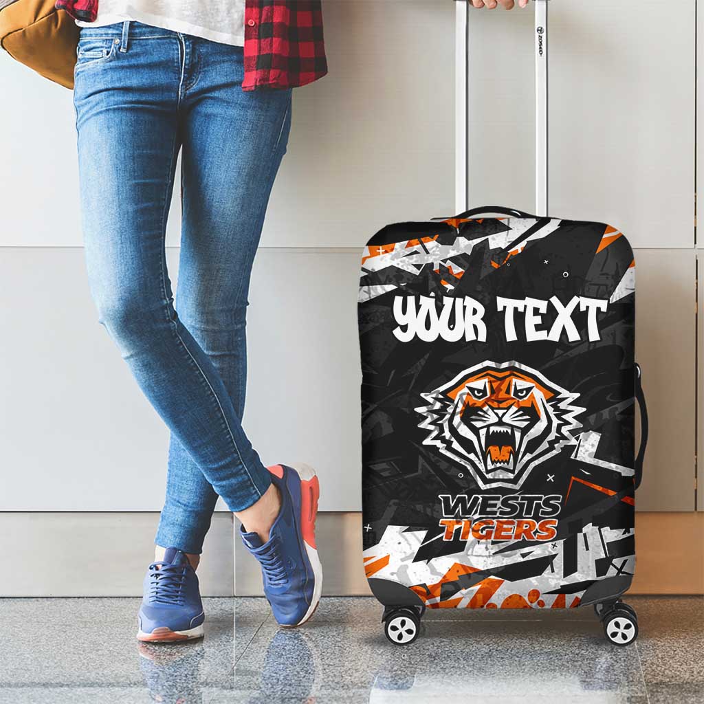 Personalized Wests Tigers Luggage Cover Graffiti Grunge Abstract Urban Street Style Design