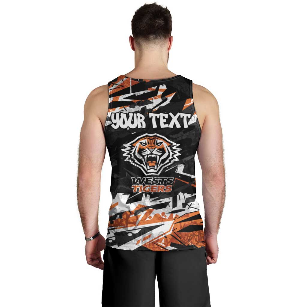 Personalized Wests Tigers Men Tank Top Graffiti Grunge Abstract Urban Street Style Design