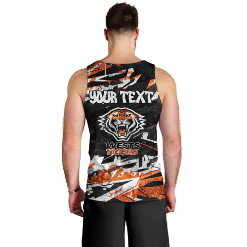 Personalized Wests Tigers Men Tank Top Graffiti Grunge Abstract Urban Street Style Design