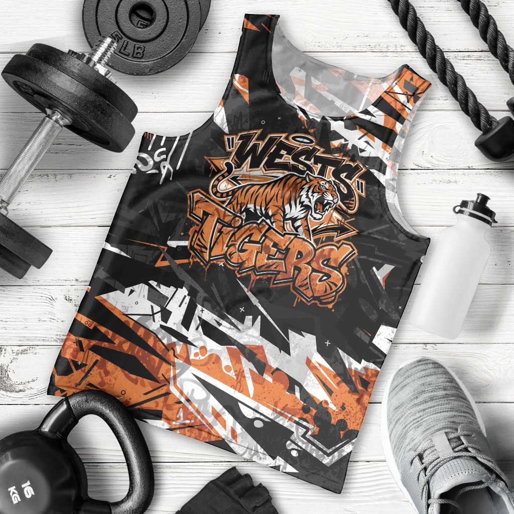 Personalized Wests Tigers Men Tank Top Graffiti Grunge Abstract Urban Street Style Design