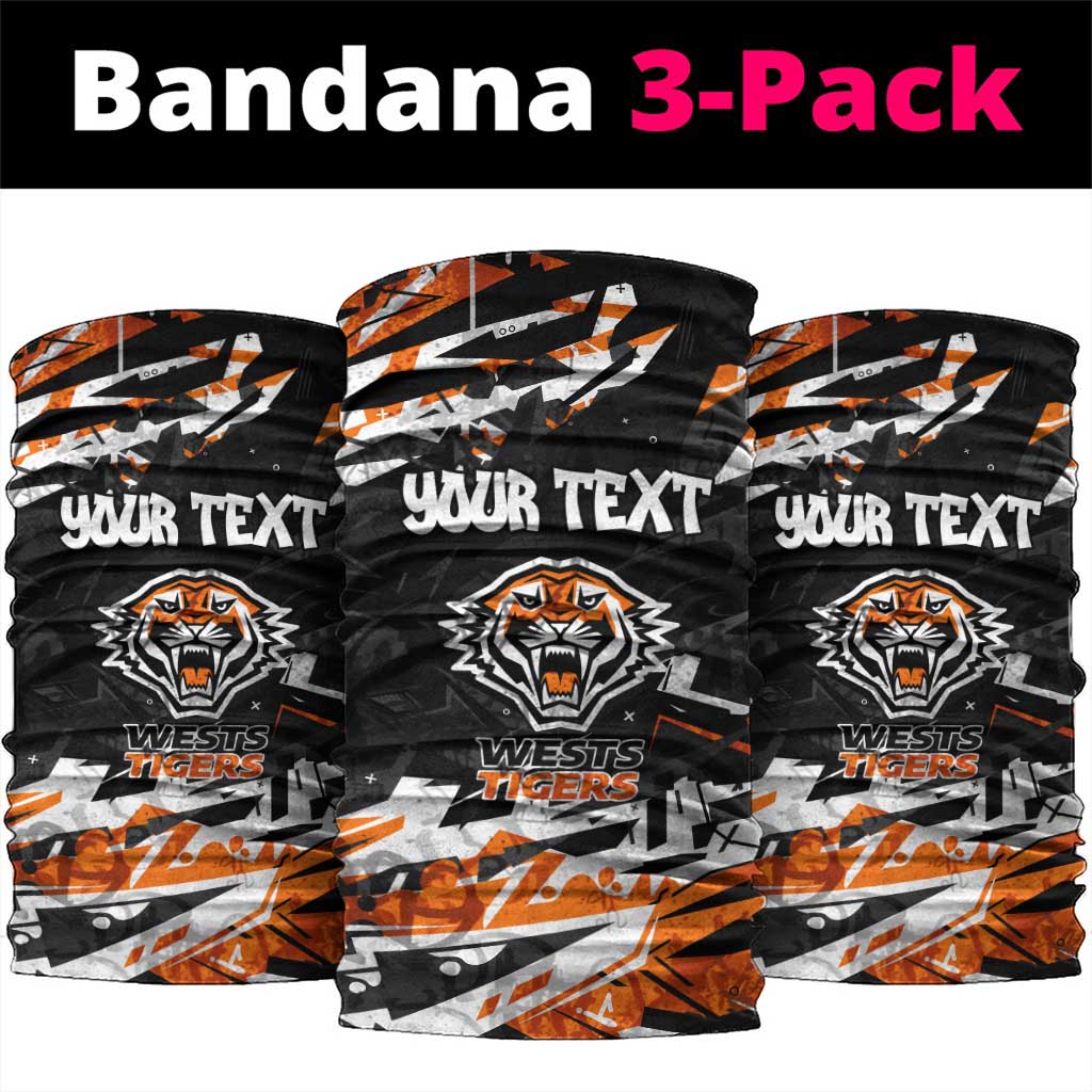 Personalized Wests Tigers Neck Gaiter Graffiti Grunge Abstract Urban Street Style Design