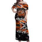 Personalized Wests Tigers Off Shoulder Maxi Dress Graffiti Grunge Abstract Urban Street Style Design