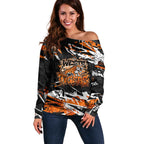 Personalized Wests Tigers Off Shoulder Sweater Graffiti Grunge Abstract Urban Street Style Design