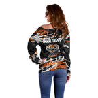 Personalized Wests Tigers Off Shoulder Sweater Graffiti Grunge Abstract Urban Street Style Design