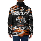 Personalized Wests Tigers Padded Jacket Graffiti Grunge Abstract Urban Street Style Design