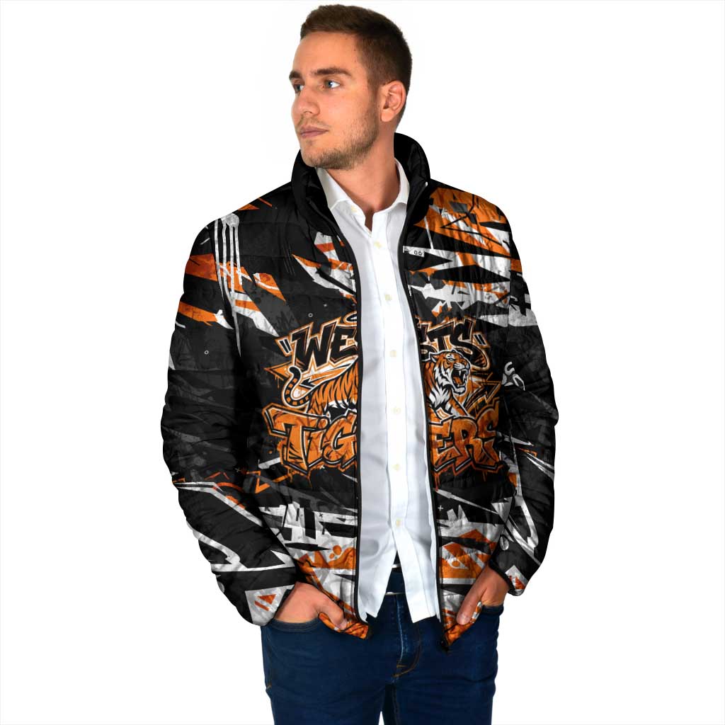 Personalized Wests Tigers Padded Jacket Graffiti Grunge Abstract Urban Street Style Design