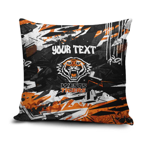 Personalized Wests Tigers Pillow Cover Graffiti Grunge Abstract Urban Street Style Design