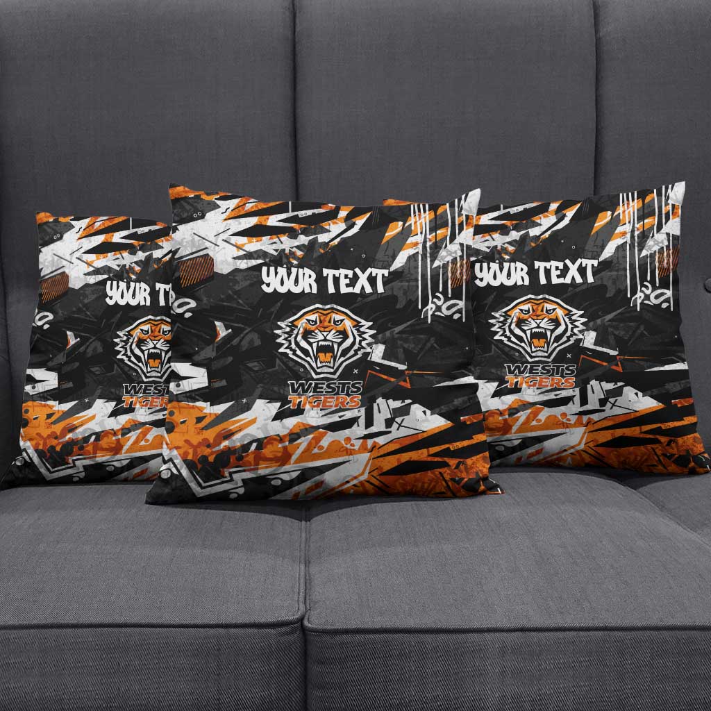 Personalized Wests Tigers Pillow Cover Graffiti Grunge Abstract Urban Street Style Design