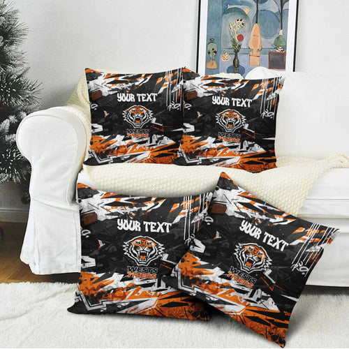 Personalized Wests Tigers Pillow Cover Graffiti Grunge Abstract Urban Street Style Design