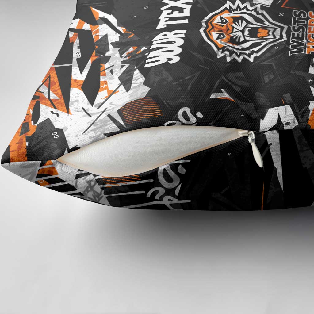 Personalized Wests Tigers Pillow Cover Graffiti Grunge Abstract Urban Street Style Design