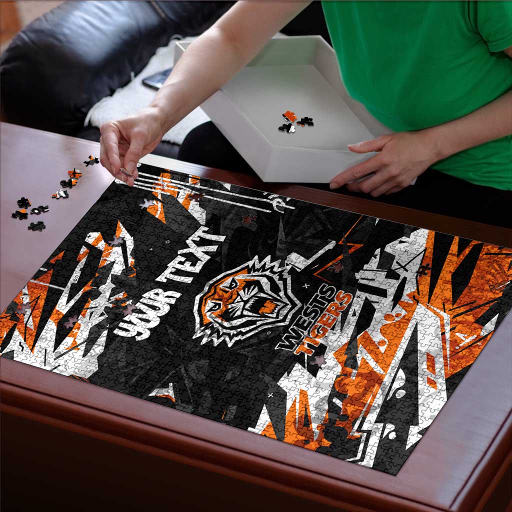 Personalized Wests Tigers Puzzle Graffiti Grunge Abstract Urban Street Style Design