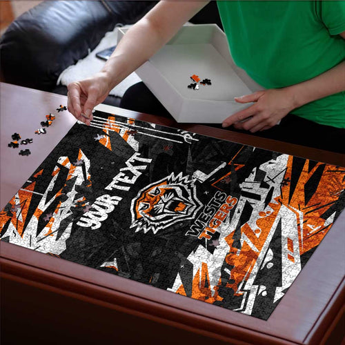 Personalized Wests Tigers Puzzle Graffiti Grunge Abstract Urban Street Style Design