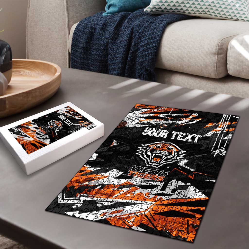 Personalized Wests Tigers Puzzle Graffiti Grunge Abstract Urban Street Style Design