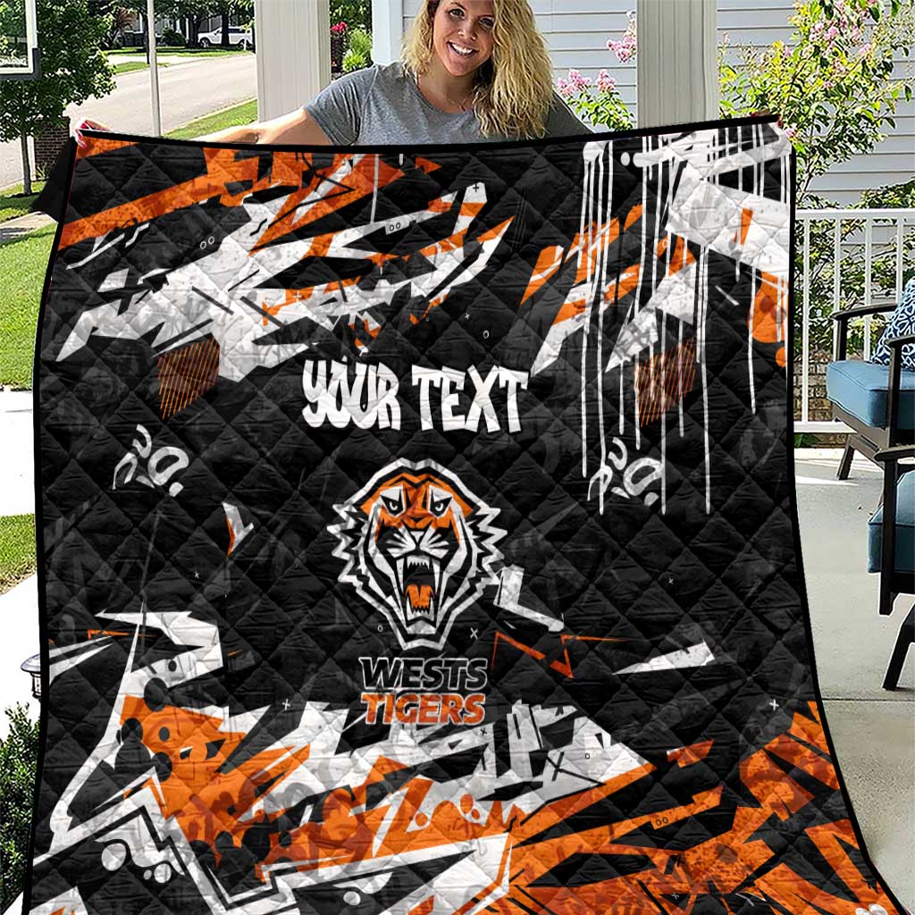 Personalized Wests Tigers Quilt Graffiti Grunge Abstract Urban Street Style Design