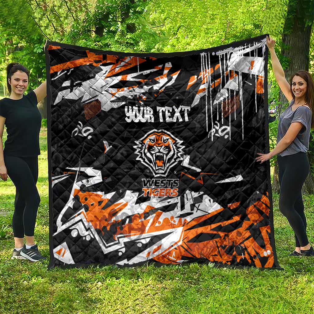 Personalized Wests Tigers Quilt Graffiti Grunge Abstract Urban Street Style Design