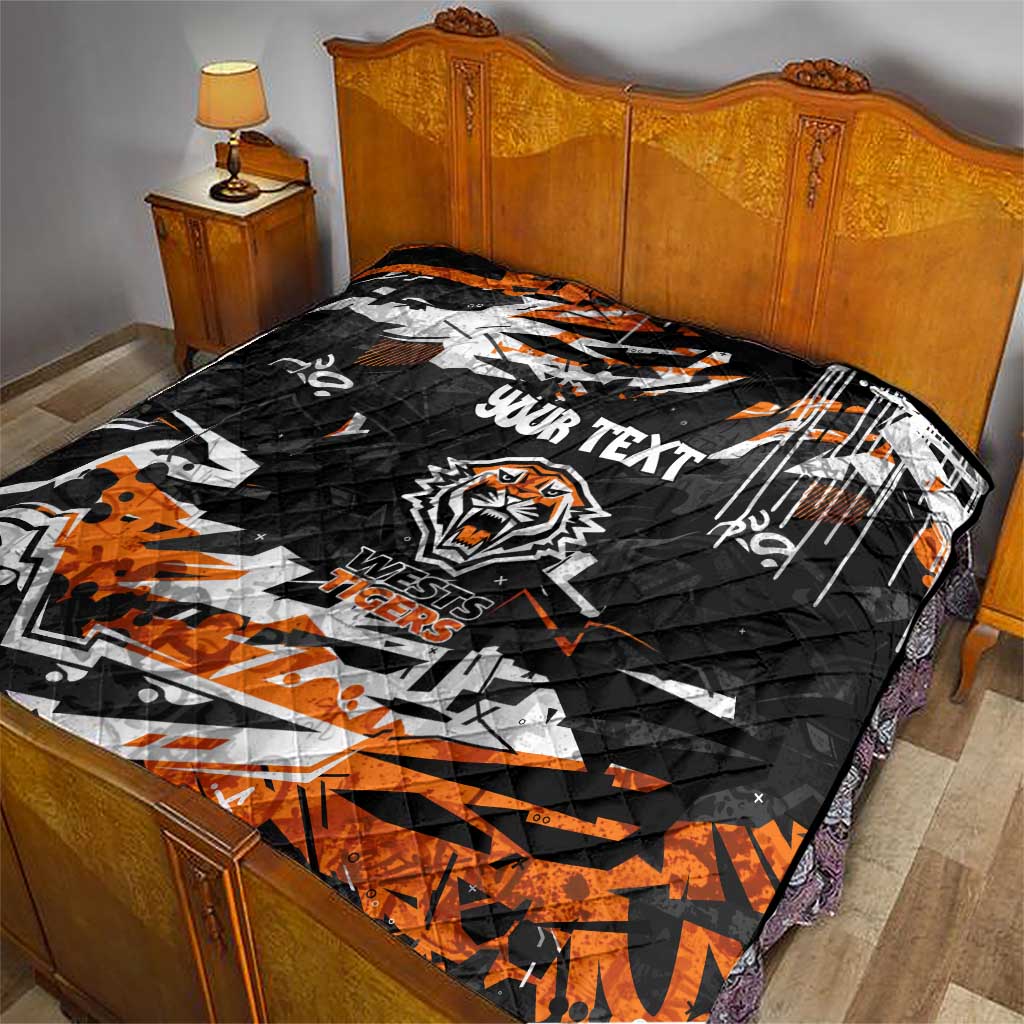 Personalized Wests Tigers Quilt Graffiti Grunge Abstract Urban Street Style Design