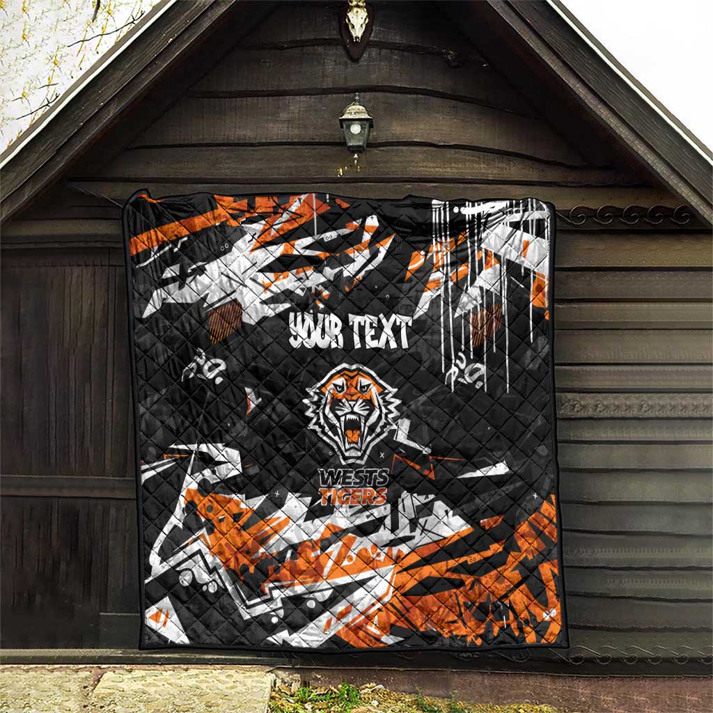 Personalized Wests Tigers Quilt Graffiti Grunge Abstract Urban Street Style Design