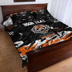 Personalized Wests Tigers Quilt Bed Set Graffiti Grunge Abstract Urban Street Style Design