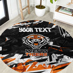 Personalized Wests Tigers Round Carpet Graffiti Grunge Abstract Urban Street Style Design