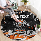 Personalized Wests Tigers Round Carpet Graffiti Grunge Abstract Urban Street Style Design