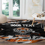 Personalized Wests Tigers Round Carpet Graffiti Grunge Abstract Urban Street Style Design