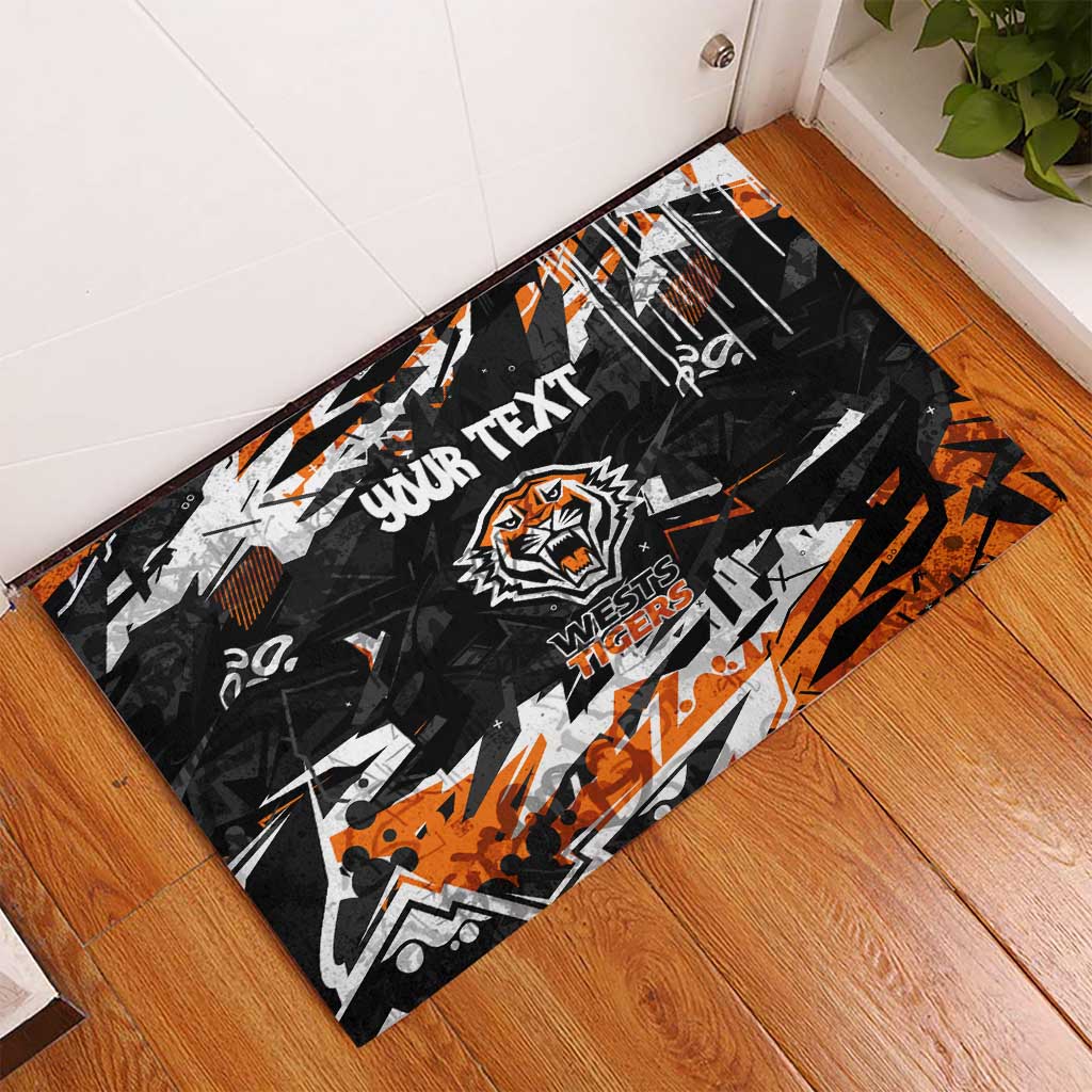 Personalized Wests Tigers Rubber Doormat Graffiti Grunge Abstract Urban Street Style Design