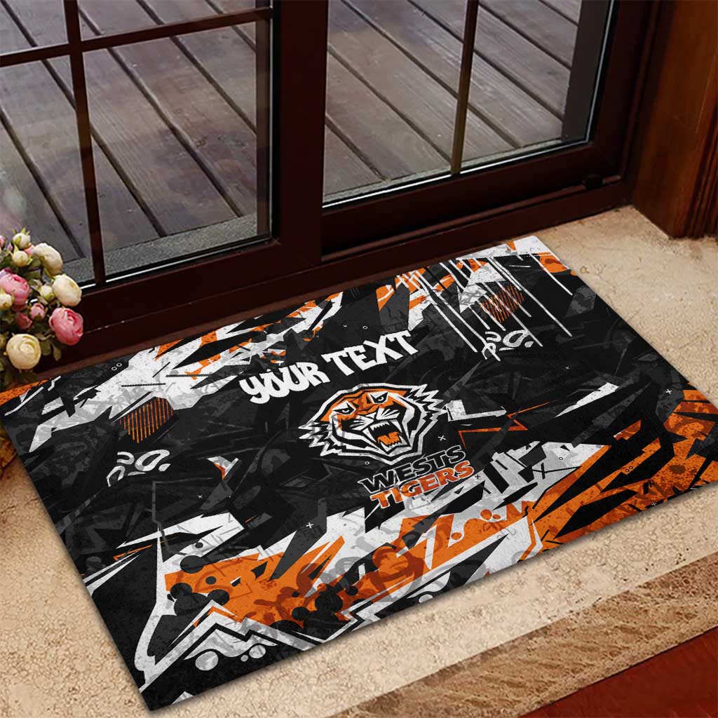 Personalized Wests Tigers Rubber Doormat Graffiti Grunge Abstract Urban Street Style Design