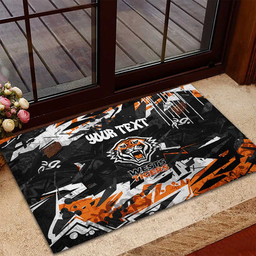 Personalized Wests Tigers Rubber Doormat Graffiti Grunge Abstract Urban Street Style Design
