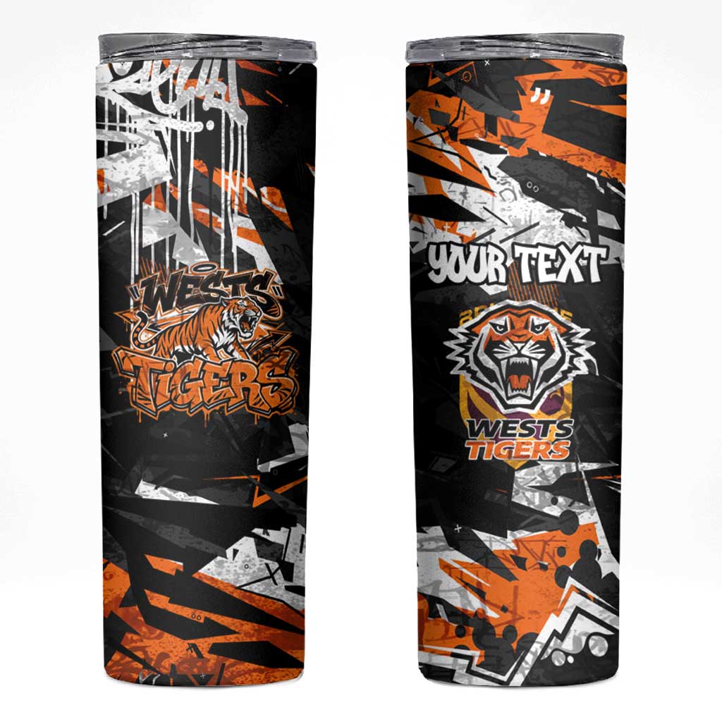 Personalized Wests Tigers Skinny Tumbler Graffiti Grunge Abstract Urban Street Style Design