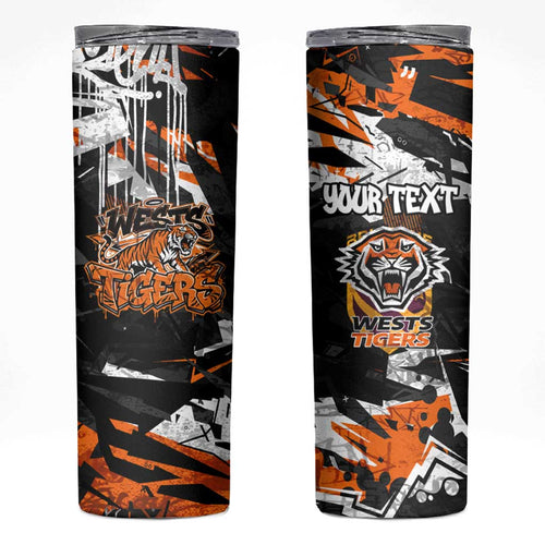 Personalized Wests Tigers Skinny Tumbler Graffiti Grunge Abstract Urban Street Style Design