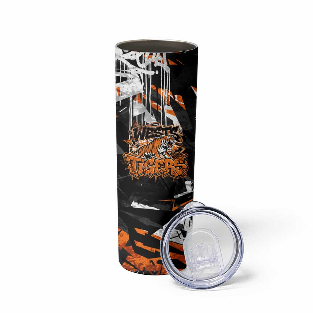 Personalized Wests Tigers Skinny Tumbler Graffiti Grunge Abstract Urban Street Style Design