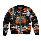 Personalized Wests Tigers Sleeve Zip Bomber Jacket Graffiti Grunge Abstract Urban Street Style Design