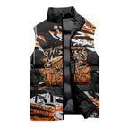 Personalized Wests Tigers Sleeveless Puffer Jacket Graffiti Grunge Abstract Urban Street Style Design