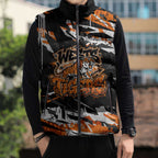 Personalized Wests Tigers Sleeveless Puffer Jacket Graffiti Grunge Abstract Urban Street Style Design