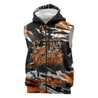 Personalized Wests Tigers Sleeveless Zip Hoodie Graffiti Grunge Abstract Urban Street Style Design