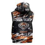 Personalized Wests Tigers Sleeveless Zip Hoodie Graffiti Grunge Abstract Urban Street Style Design
